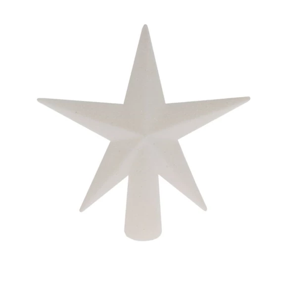 Csúcsdísz csillag, glitteres 13 cm