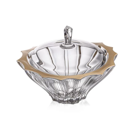 Cukorkatartó PLANTICA arany szegéllyel 22 cm