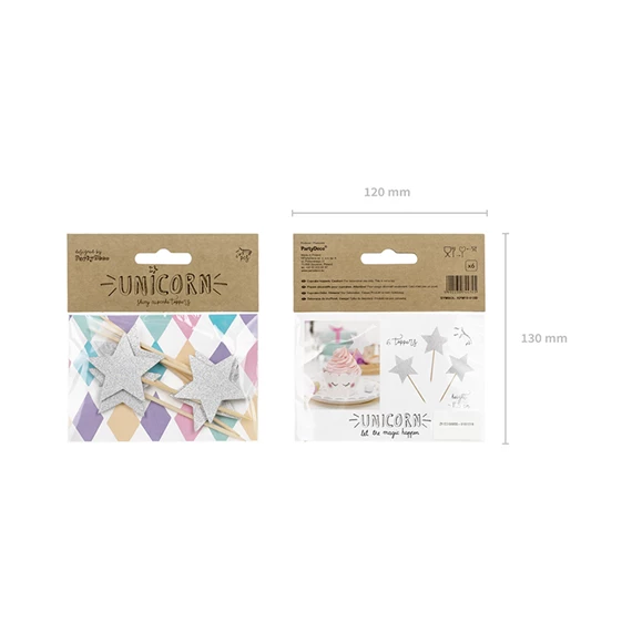 Cupcake dísz csillagok 11,5 cm S/6