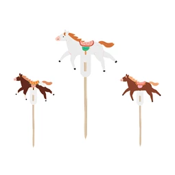 Cupcake dísz lovak 13 cm mix S/6