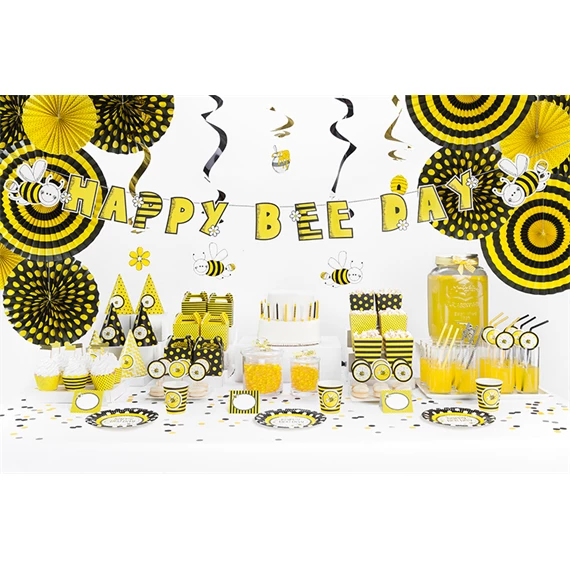 Cupcake díszítő mini zászlók méhecske, mix, 7 cm S/6