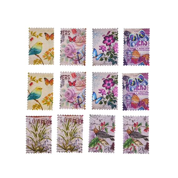 Dekor gomb virágos bélyeg 6 féle S/12