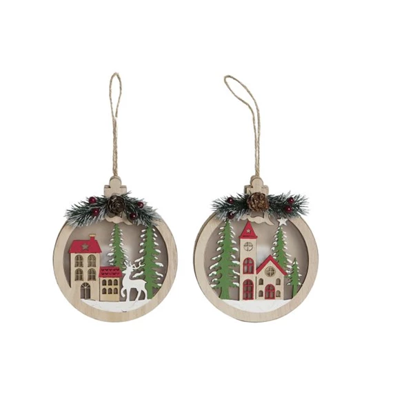 Dekoráció LED-es, akasztós 12x2x14 cm 2 féle