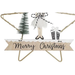 Dekoráció LED-es, akasztós 19,5x2x19 cm 2 féle