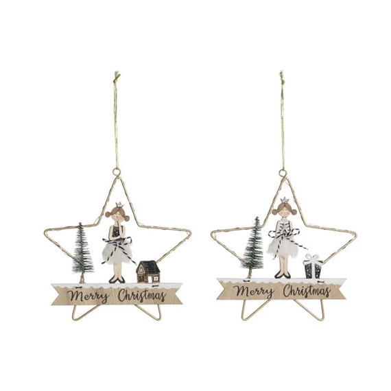 Dekoráció LED-es, akasztós 19,5x2x19 cm 2 féle