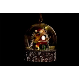 Dekoráció LED-es, akasztós mikulás 10x10x12,5 cm 2 féle