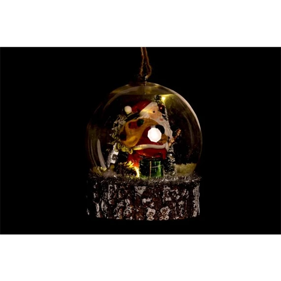 Dekoráció LED-es, akasztós mikulás 10x10x12,5 cm 2 féle