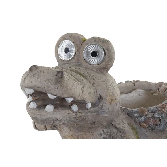 Szolár krokodil dekoráció, LED-es 45x21x27 cm