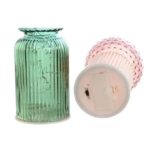 Dekoráció LED-es 9,5x9,5x18,5 cm 2 féle