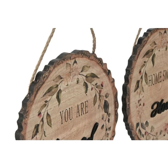 Dekoráció akasztós faszelet 20x1x27 cm 2 féle