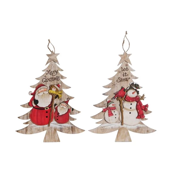 Dekoráció akasztós fenyő 26x2x35 cm 2 féle