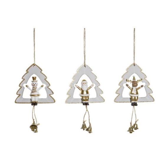 Dekoráció akasztós fenyő 11x4x21 cm 3 féle