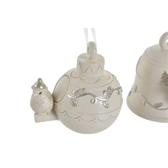 Dekoráció gömb, csengő madárral, akasztós 6,5x5x7 cm 2 féle