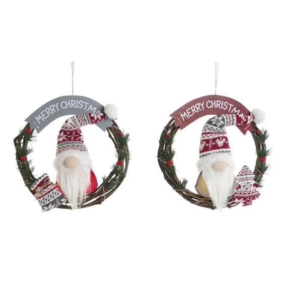 Dekoráció akasztós manó 35x9x35 cm 2 féle