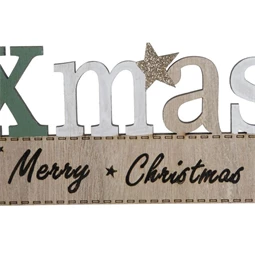 Dekoráció "Home" és "Xmas" felirat, akasztós 28x0,8x16 cm 2 féle