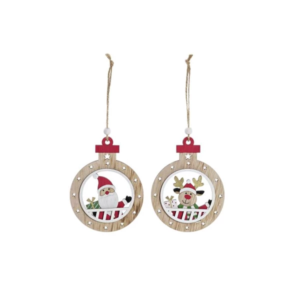 Dekoráció akasztós rénszarvas, mikulás 10x0,5x13 cm 2 féle