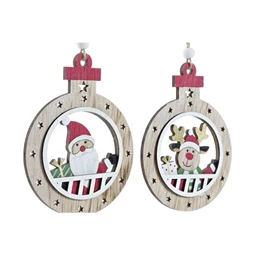 Dekoráció akasztós rénszarvas, mikulás 10x0,5x13 cm 2 féle