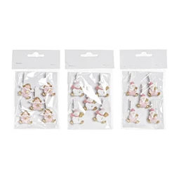 Dekoráció csipesz 3x1x5 cm 3 féle S/5