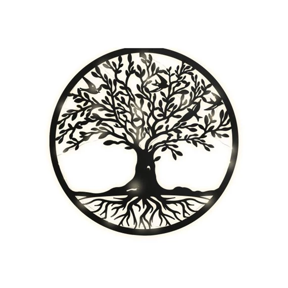 Dekoráció falra LED-es fa 60x2x60 cm