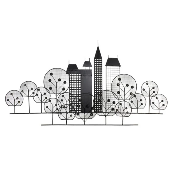 Dekoráció falra, épület 105x6x56 cm