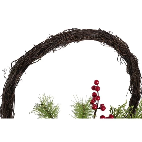 Dekoráció kosár falra, fagyönggyel 30x10x40 cm