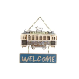Dekoráció falra, villamos "Welcome" felirattal 19x16x2 cm