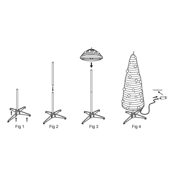 Dekoráció fenyő LED-es, összecsukható 71x71x180 cm