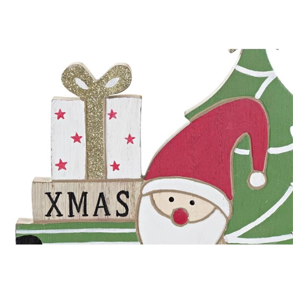 Dekoráció mikulás "Xmas" felirattal, glitteres 22x2x23,5 cm