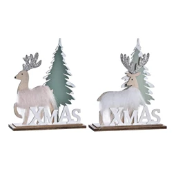 Dekoráció rénszarvas 15,6x4,5x16 cm 2 féle