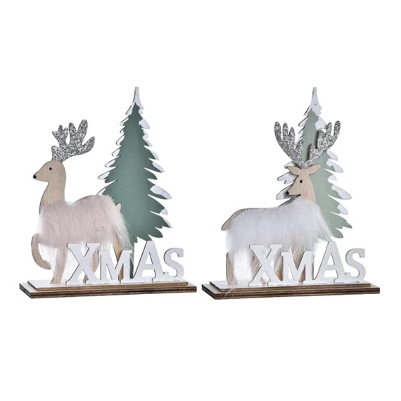 Dekoráció rénszarvas 15,6x4,5x16 cm 2 féle