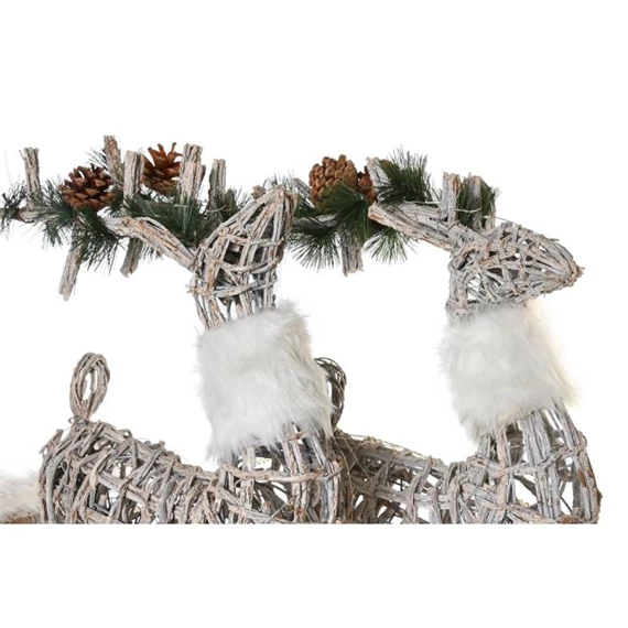 Dekoráció szett LED-es rénszarvas 60x30x37 cm S/3