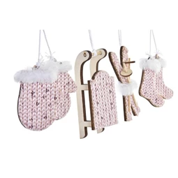 Dekoráció szett akasztós 16x16x3 cm 2 féle S/6