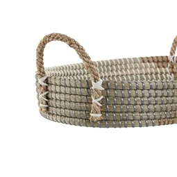 Dekoráció tálca szett füllel, kerek 46,5x34x16 cm S/2