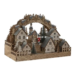 Dekoráció város, LED-es 30x14,3x20,5 cm