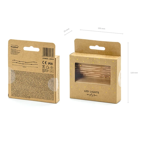 Dekorációs LED fények réz 1,90 m