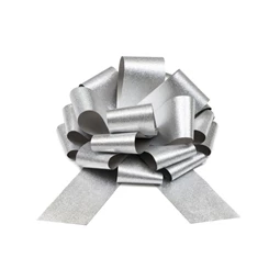 Dekorációs masni DIY ezüst 30 cm