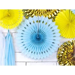 Dekorációs rozetták világoskék 20-30 cm S/3