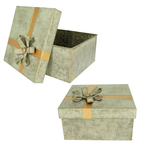Doboz szalaggal 24x24x14 cm, 19x19x9,5 cm S/2