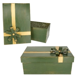 Doboz szalaggal 29x21x14 cm, 24x16x13 cm S/2