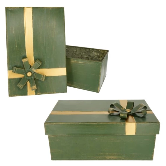 Doboz szalaggal 29x21x14 cm, 24x16x13 cm S/2