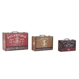 Doboz szett horgony mintával 46x33x19 cm S/3