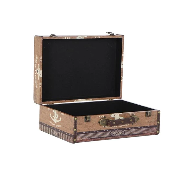 Doboz szett horgony mintával 46x33x19 cm S/3