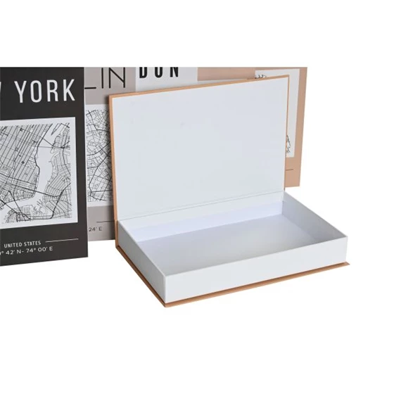 Doboz szett könyv alakú, városok 17x4,2x26,5 cm 6 féle