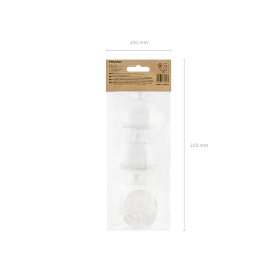 Doboz tortaállvány színtelen 5,5x7,5 cm S/3