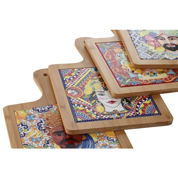 Edényalátét arc mintás 19x28x1 cm 4 féle