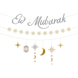 Eid mubarak banner 200 cm mix