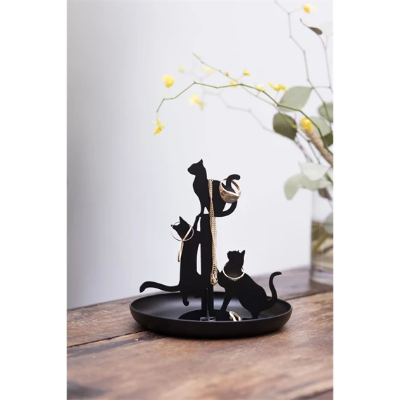 Ékszertartó állvány, macskákkal 14x14x14 cm