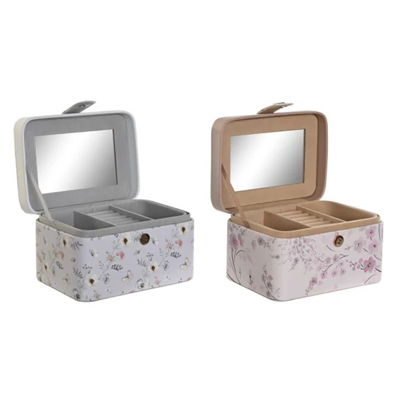 Ékszertartó tükörrel, tálcás 17x12x10 cm 2 féle