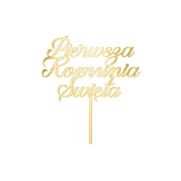 Elsőáldozás tortadísz akril 16.5 cm arany