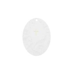 Elsőáldozási meghívók kereszttel, ágakkal és virágokkal, 11x14,8 cm, fehér S/10